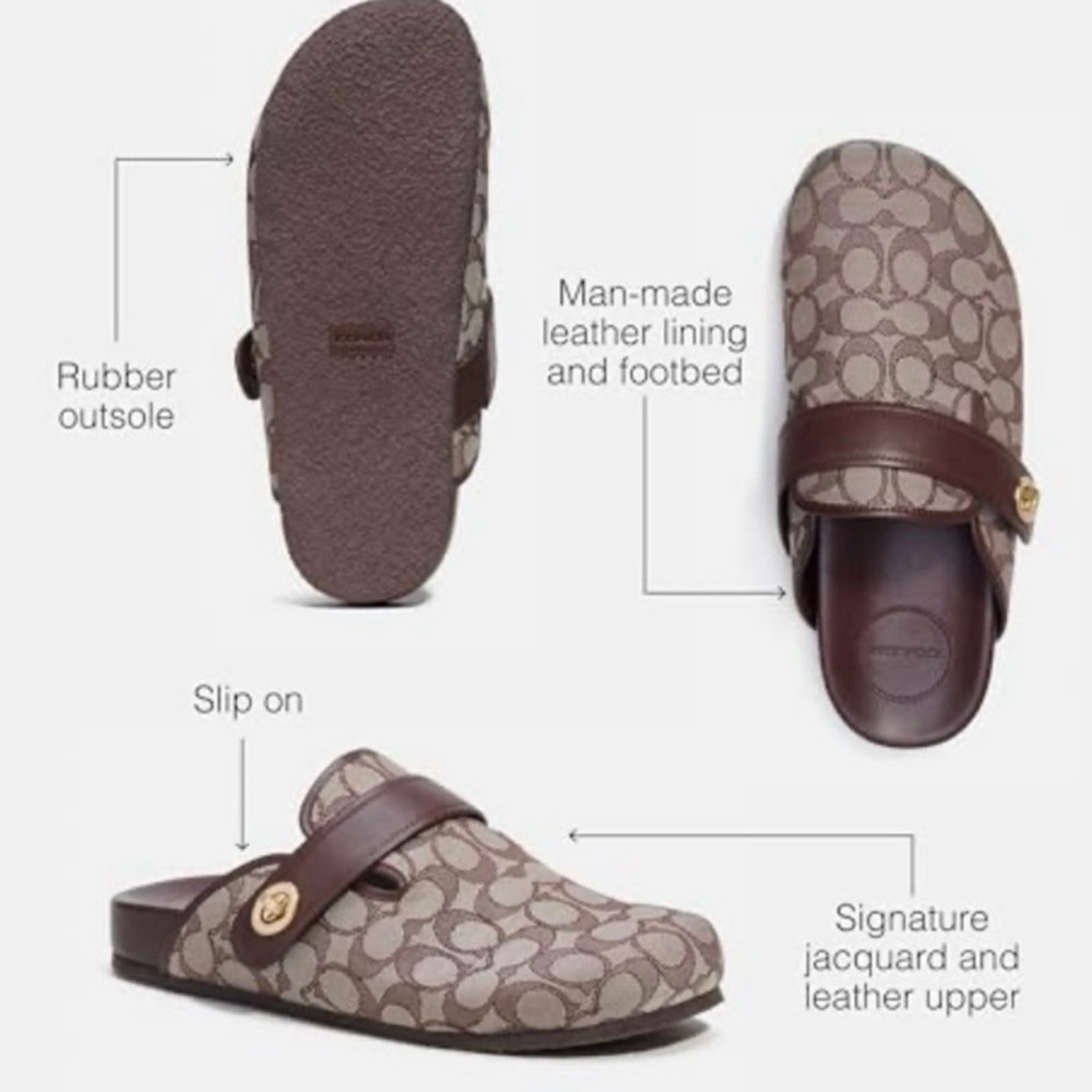 🚨‼️SOLD ‼️🚨COACH⭐️ NWT✨ MENS SIGNATURE CLOGS🏷️SIZE 10 - Picture 6 of 9